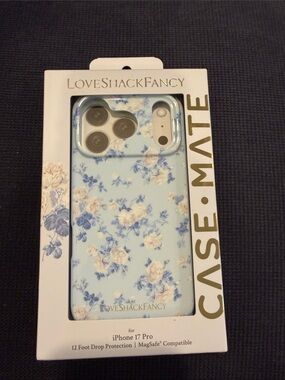 LoveShackFancy Light Blue Floral iPhone 17 Pro Case